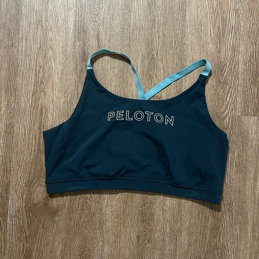 Peloton Renewed Control Color Block Mesh Back Sports Bra Navy Blue Size 3X